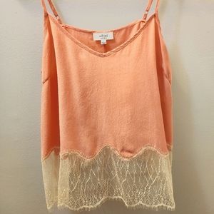 Wilfred by Aritzia CHIMÈRE CAMISOLE in Chinook/Mineral, Coral with lace size S